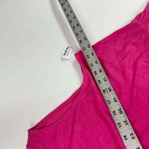 Old Navy Dress Women 2X Hot Pink Sleeveless round Neck Midi NWT flowy tiered - Picture 4 of 9